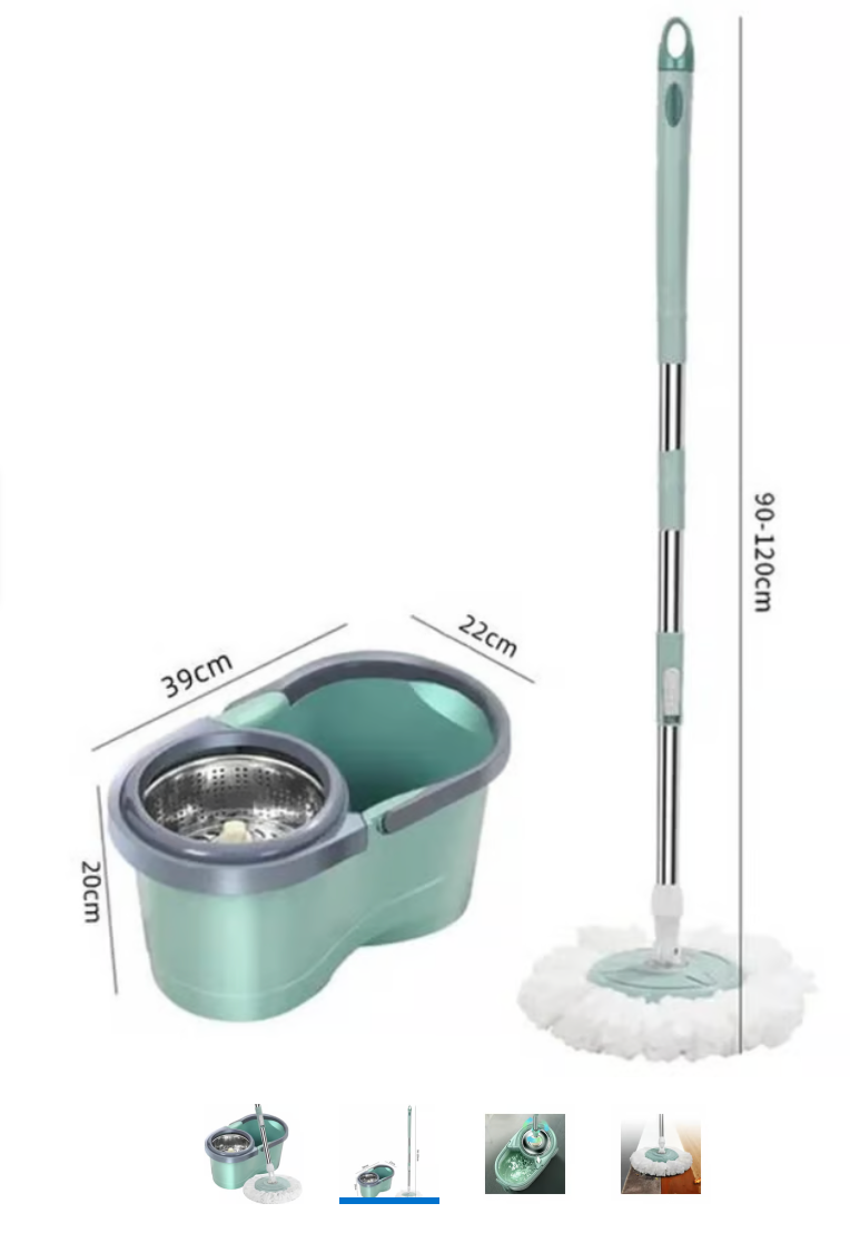 Trapeador con cubeta giratoria auto eficiente