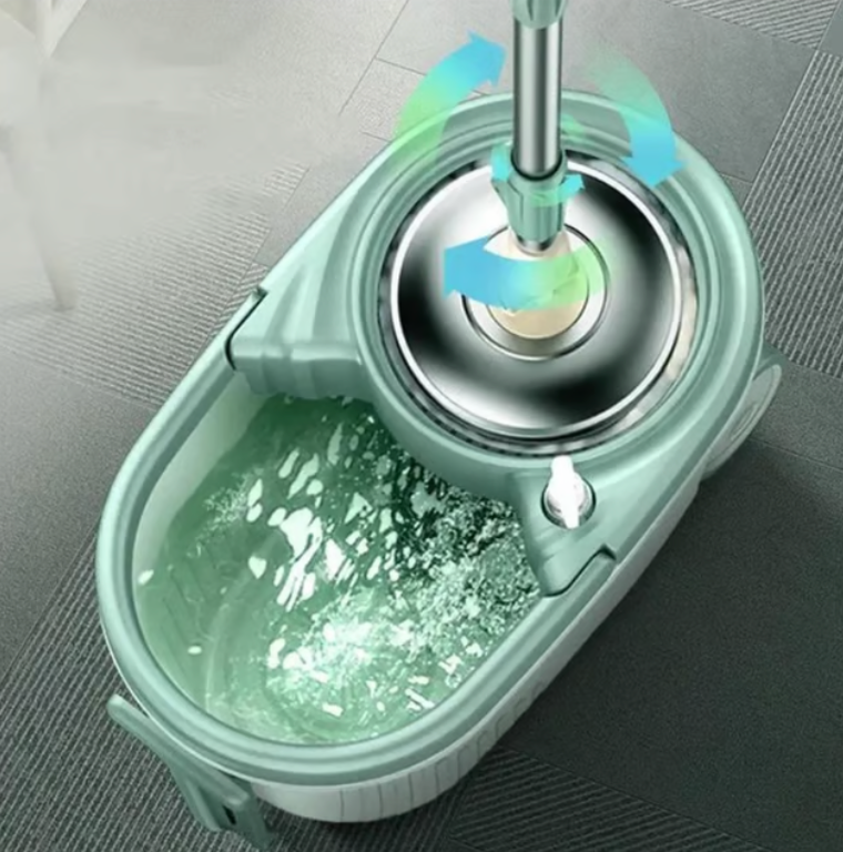 Trapeador con cubeta giratoria auto eficiente