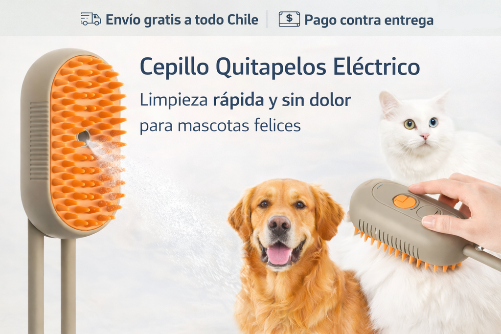 Cepillo Quitapelos Eléctrico para Mascotas – Limpieza Suave en Segundos